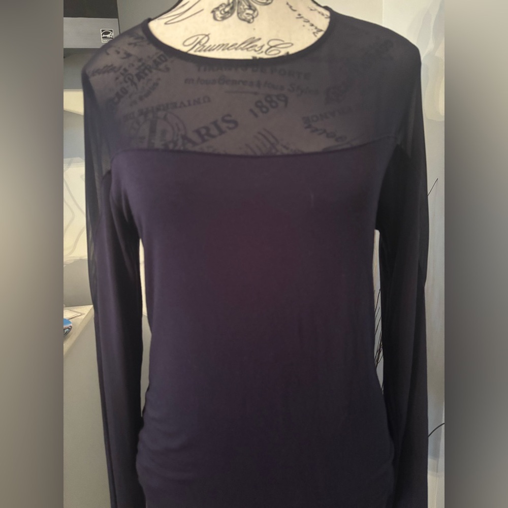 Marciano Long Sleeve Navy Top